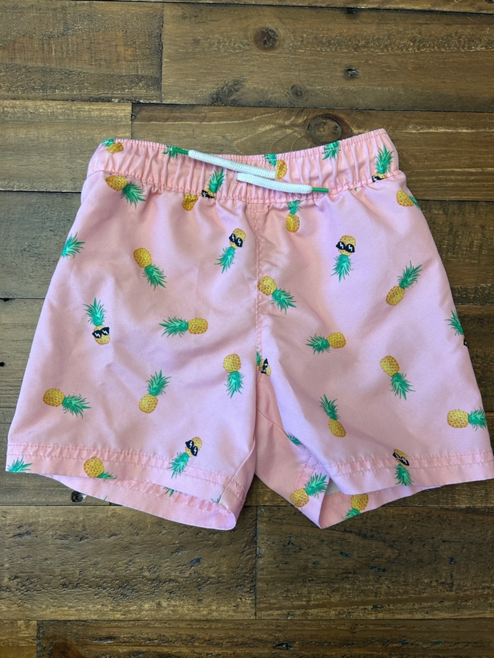 Old Navy Pink Pineapple Print Kids Swim Trunks